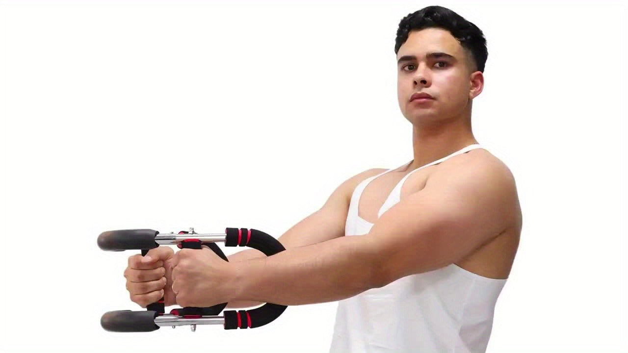 Arm Strength Trainer Three-Bar Chest Expander, Adjustable Multi-Level Resistance, Portable Detachable Forearm & Chest Workout Device