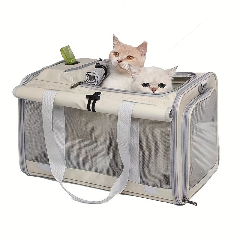 Soft-Sided Mesh-Panel Pet Carrier with Privacy Cover and Nine Color or Accessory Bundle Options