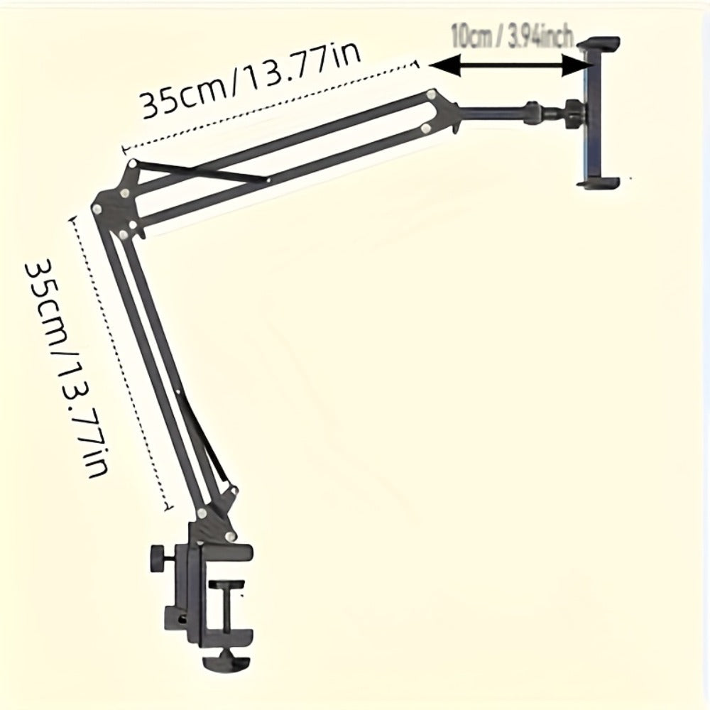 Long Arm Tablet Stand Phone Holder Flexible Gooseneck Desk Mount Bedside Tabletop Lazy Bracket 360 Rotation Compatible with iPad iPhone