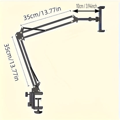 Long Arm Tablet Stand Phone Holder Flexible Gooseneck Desk Mount Bedside Tabletop Lazy Bracket 360 Rotation Compatible with iPad iPhone