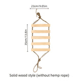 Solid Wood Style - 13.78inch (No Hemp Rope)