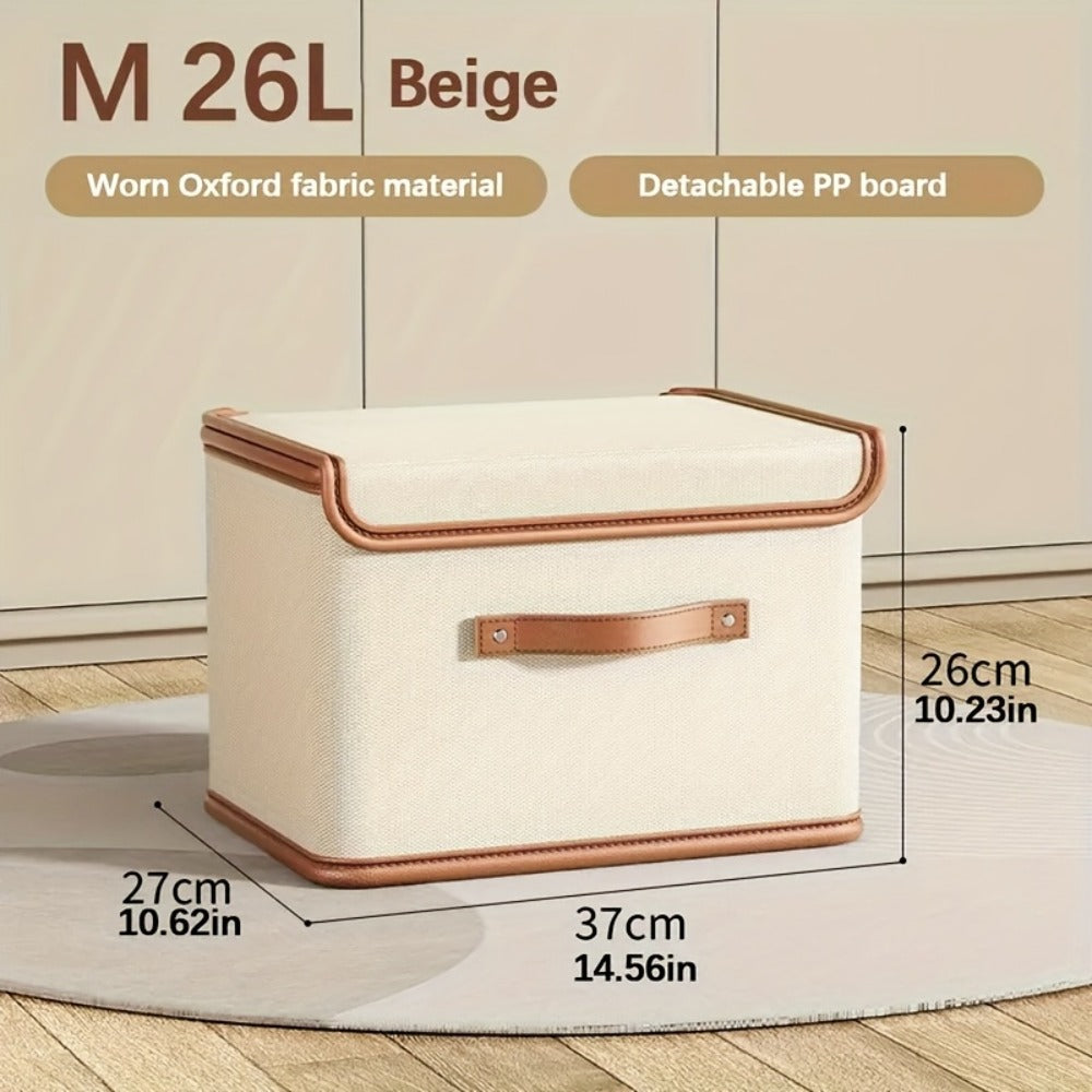 Foldable Storage Bins with Lids 2-Pack, Large Collapsible Clothes Organizer with Flip-Top Closure – Under Bed Storage for Bedroom, Closet