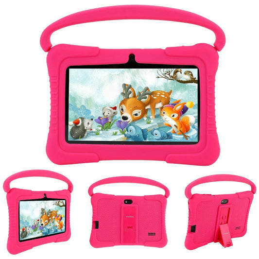 Kids Tablet 7 Inch Veidoo Android WiFi Eye Protection Screen Dual Camera Parental Control Educational Games Drop-Proof Silicone Cover 1+16GB
