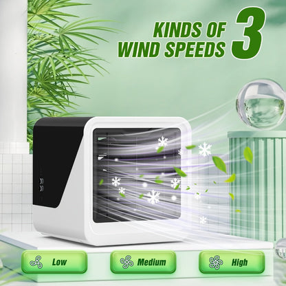 Portable Mini Air Conditioner Fan, Personal Evaporative Cooler with 3-Speed Settings & Timer, Quiet Desktop Cooling Fan for Room