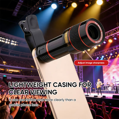 Portable Telephoto Zoom Lens for Smartphone – HD 2-in-1 Wide-Angle & Telephoto Clip-On Mobile Camera Lens, Precision Focus Ring