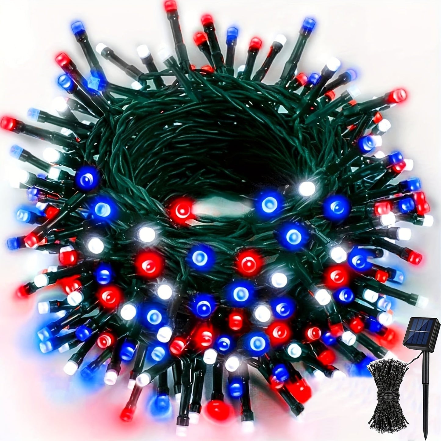 String Lights, IP65 Solar Fairy Lights with Eight Modes, 100- or 200-LED Pack Options and Seven Colors
