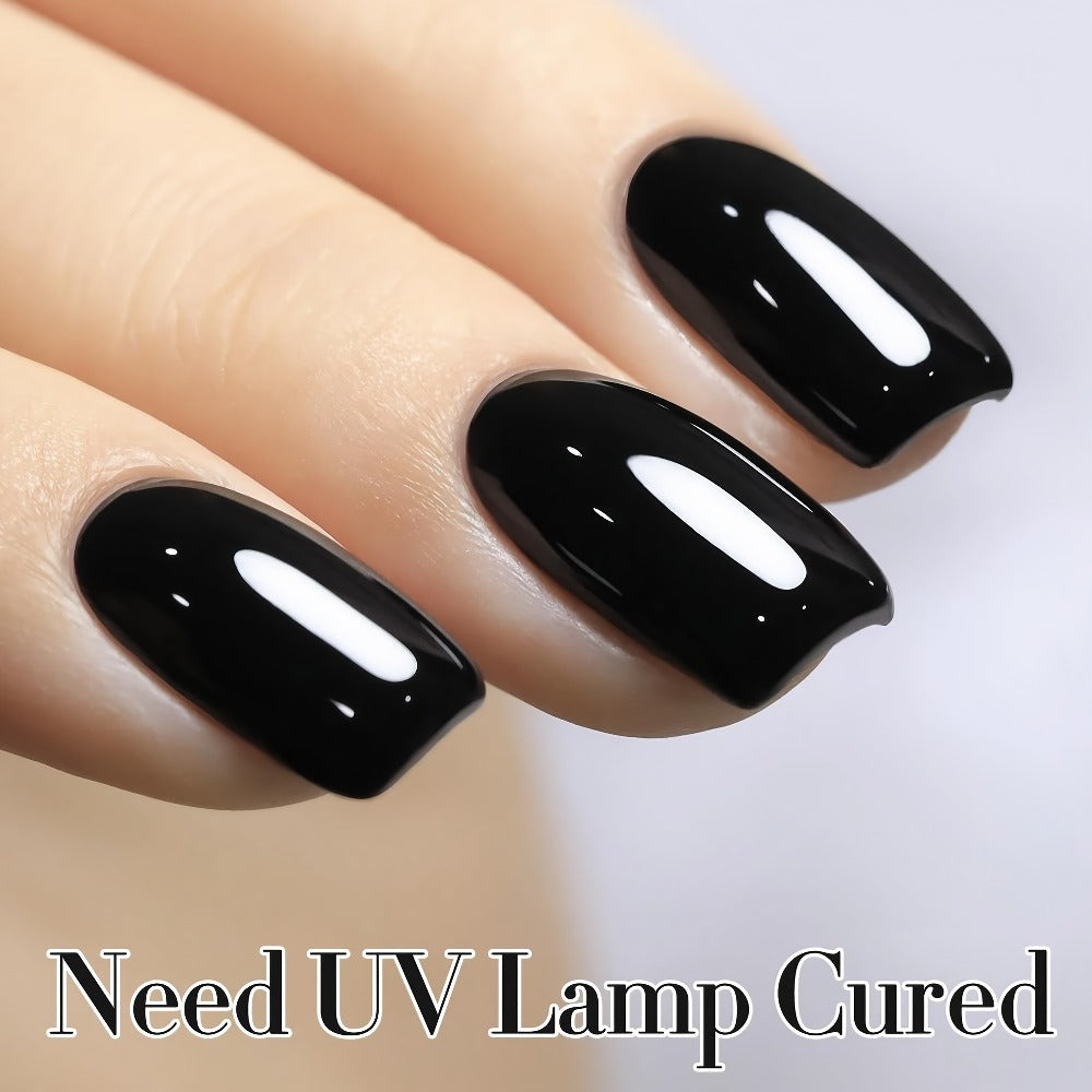 Gel Nail Polish in 16ml Deep Black for Solid Color, Stamping, French Tips and Chrome Base for Nail Art