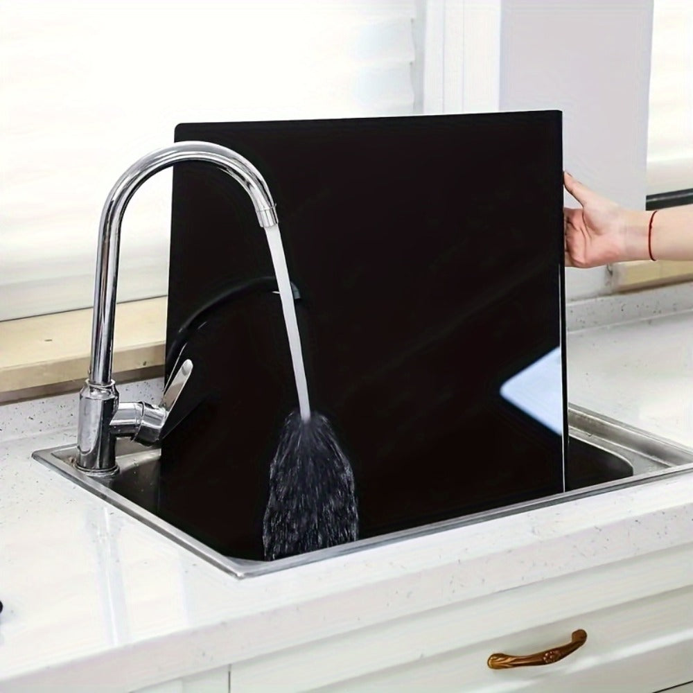 Acrylic Cutting Board Large Anti-Slip 17x23 Inch – Clear & Black Countertop Protector for Kitchen & Restaurant