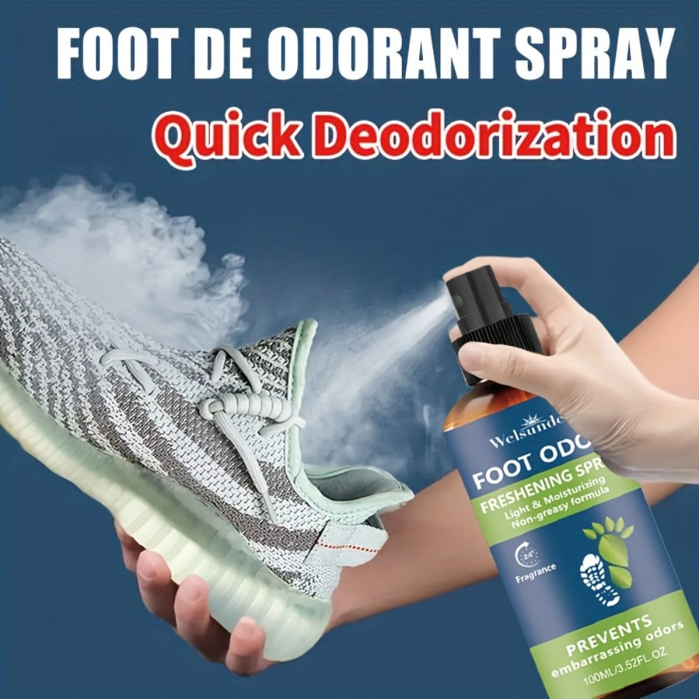 Foot & Shoe Deodorant Spray - Odor Control & Freshness, Quick-Absorbing Non-Greasy Formula, 100ml/3.52fl.oz
