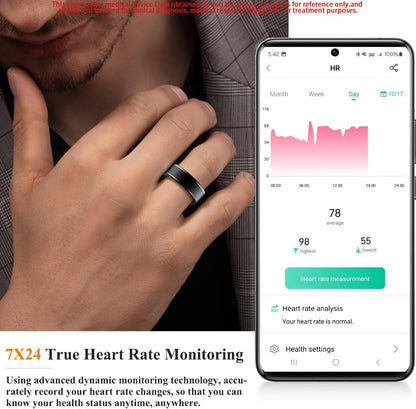 Smart Ring Fitness & Health Tracker for Men & Women, Heart Rate, Sleep, Steps, Calories, Body Temp & HRV Monitoring