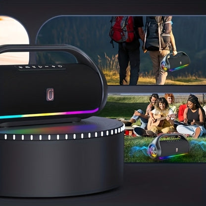 JYX D20 Portable Bluetooth Boombox Speaker with 3D Surround Sound, RGB Disco Lights, Deep Bass Boost