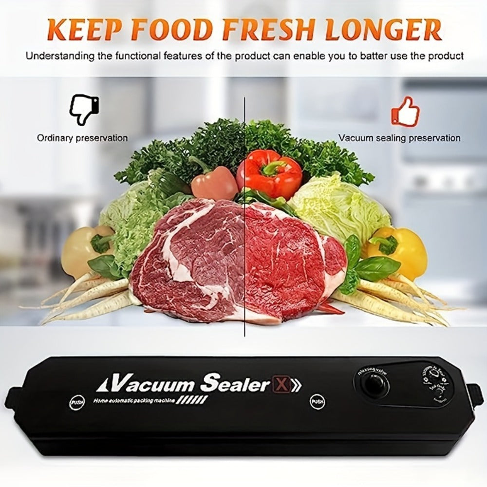 Vacuum Sealer Machine with 50 Vacuum Storage Bags – 2-in-1 Vacuum & Heat Sealing, One-Button Operation, Food Preservation Sealer