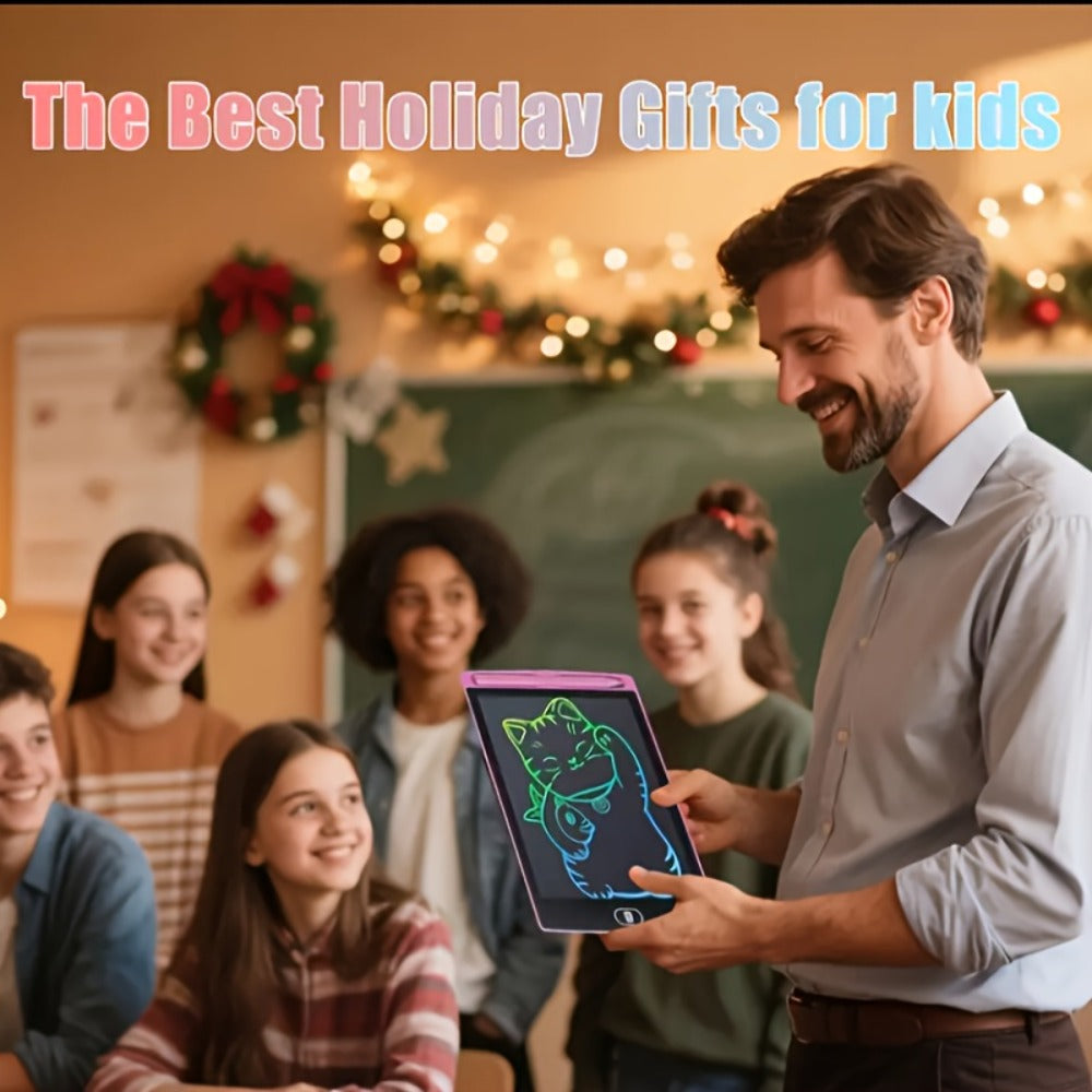 8.2-Inch LCD Writing Tablet with Stylus and Pink or Blue Checkout Color Options for Drawing and Notes