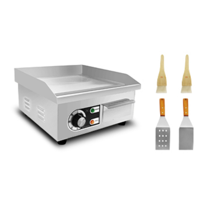Electric Flat Top Grill 14"/22", Commercial Teppanyaki Griddle, Non-Stick Cast Iron Cooking Surface