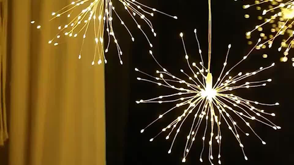 Solar Starburst Ball Light Set with Eight 480-LED Pieces, Remote Control and Three Color Options