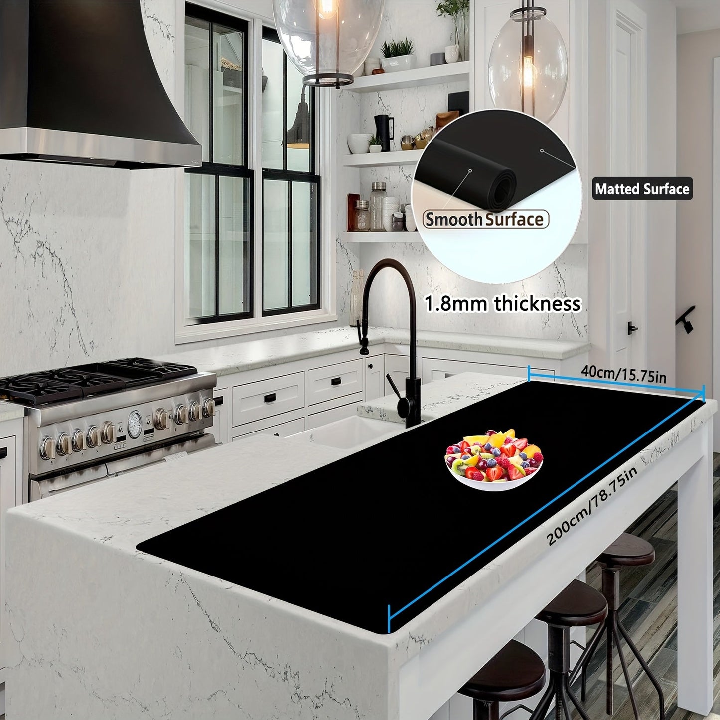 Extra Large Silicone Mat for Kitchen Counter, Heat Resistant Countertop Protector, Nonstick Craft Mat & Placemat
