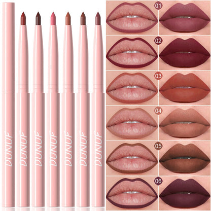 Waterproof Lip Liner Set 12 Pcs 2-in-1 Matte Lipstick Pencil Long Lasting Rich Pigment Smooth Glide Lip Color Kit Nude to Bold Shades