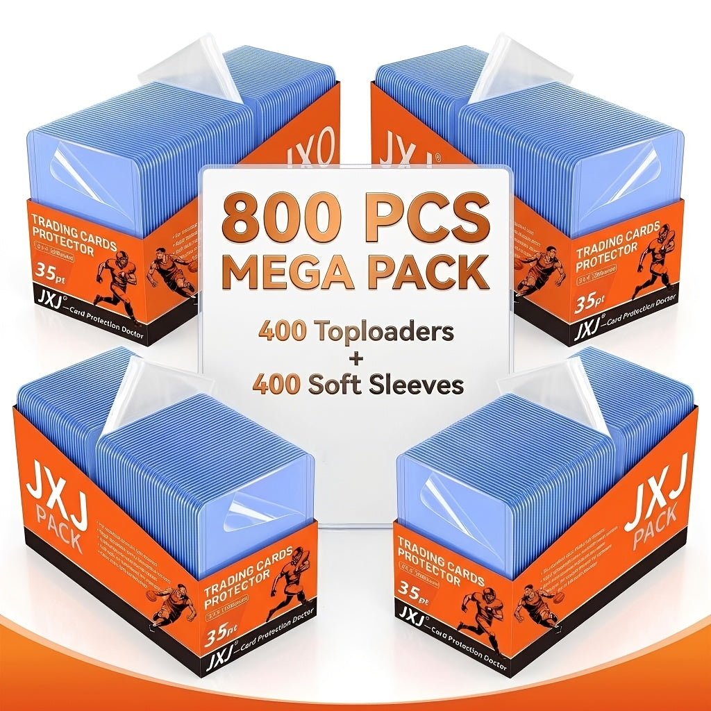 35PT Trading Card Storage Set with 3 x 4-Inch Top Loaders and Soft Sleeves in Four Pack Sizes