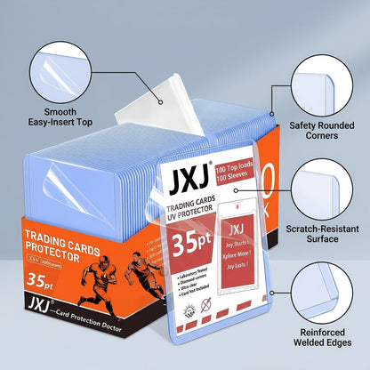 35PT Trading Card Storage Set with 3 x 4-Inch Top Loaders and Soft Sleeves in Four Pack Sizes