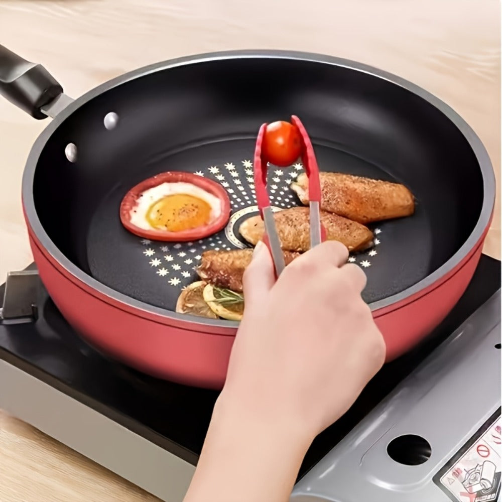 Cast Iron Frying Pan Non-Stick with Lid 9.45 Inch - Powder Coated Skillet Compatible with Induction Gas Electric Stove
