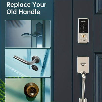 Smart Door Lock Hornbill Keypad Deadbolt and Handle Set with Bluetooth App Keyfob and Alexa Control