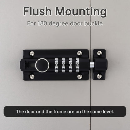 Combination Bolt Lock 4-Digit Zinc Alloy Sliding Security Lock for Entryways, Bedrooms and Living Spaces