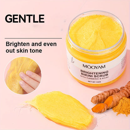 Glycolic Acid Bikini Area Scrub 150g, Kojic Acid & Turmeric Exfoliating Paste, Brightening Treatment