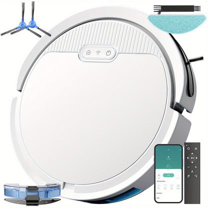 Robot Vacuum Cleaner Mop Combo 5000Pa Max Suction 2-in-1 with App & Voice Control - Scheduled Cleaning