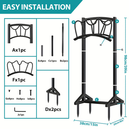 Garden Hose Holder Metal Freestanding | Lawn Patio Outdoor Hose Rack