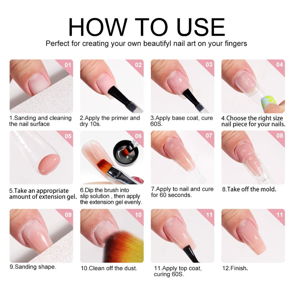 20-Color Gel Nail Polish Kit, Model ZH666-2 with UV LED Lamp, Red-to-Pink Shades, Base Coat and Top Coats