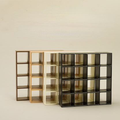 Dollhouse Miniature Display Cabinet 1:12 Scale 16-Compartment Modern Storage Shelf Organizer – Miniature Furniture Accessory for Dollhouse