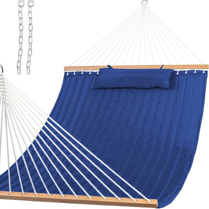 12-Foot Fabric Hammock with Detachable Pillow and Spreader Bar for Patio detail image - detail view 14