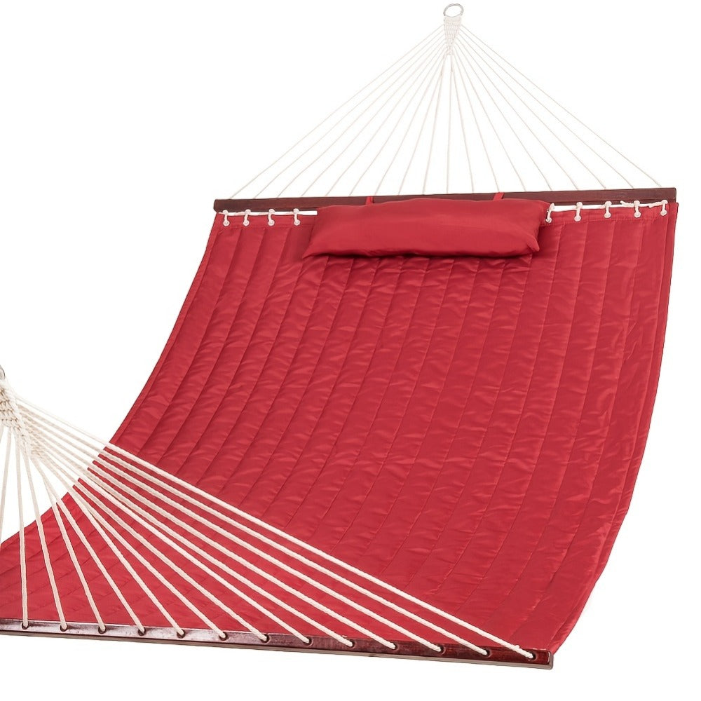 12-Foot Fabric Hammock with Detachable Pillow and Spreader Bar for Patio detail image