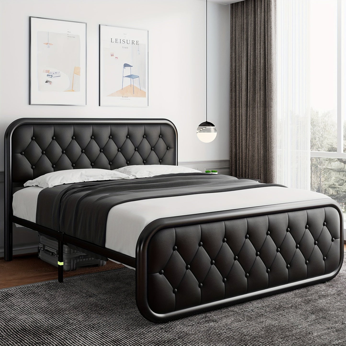 Bed Frame shown in the Black, Full option