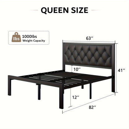 Bed Frame shown in the Black, Queen option