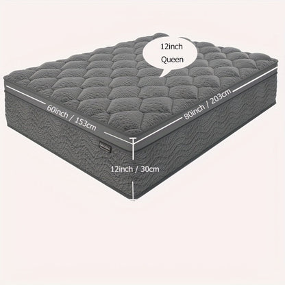 12-Inch Twin Mattress with Pocket Springs, Medium-Firm Bed Mattress for Bedroom detail image - detail view 3