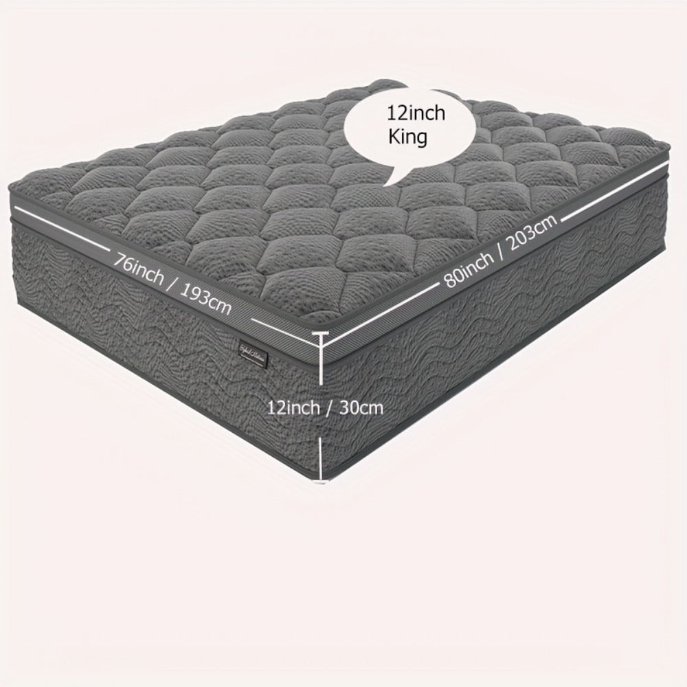 12-Inch Twin Mattress with Pocket Springs, Medium-Firm Bed Mattress for Bedroom detail image - detail view 7