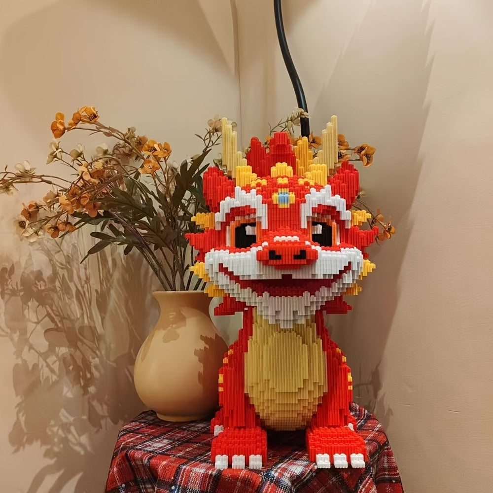 3D Chinese Dragon Model Assembly Set 4500pcs – DIY Build Mixed Color PP Festive Holiday Display Decoration Halloween Thanksgiving Christmas
