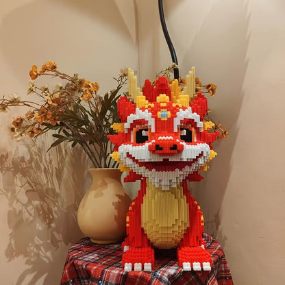 3D Chinese Dragon Model Assembly Set 4500pcs – DIY Build Mixed Color PP Festive Holiday Display Decoration Halloween Thanksgiving Christmas