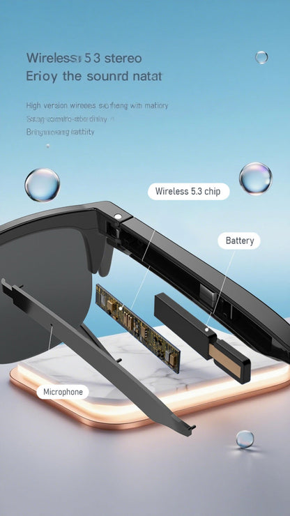 Smart Audio Glasses Open Ear Wireless HD Immersive Sound for Bedside Audio, Alarms and Room Entertainment