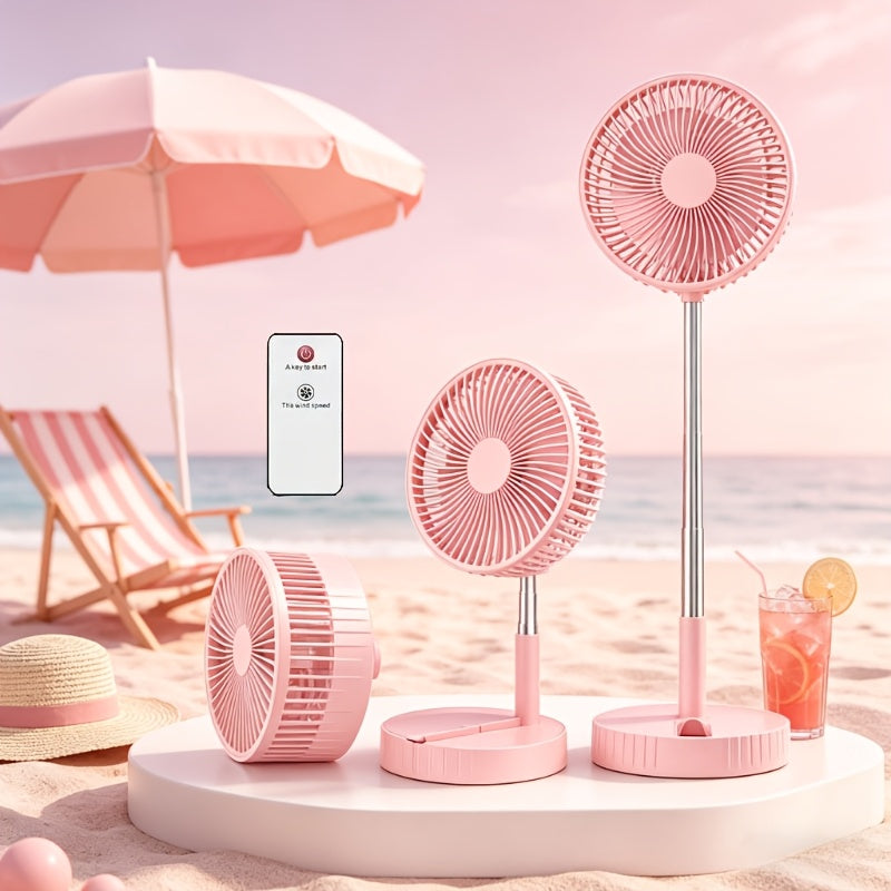 Portable Fan 3600mAh Foldable Four-Speed Tower Model with Remote Control and Seven-Color LED Light