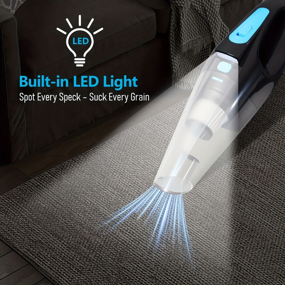 Handheld Vacuum Cleaner with 9000Pa Suction, 4000mAh Battery, Five Attachments and Two Color Options