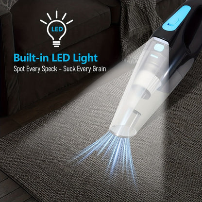 Handheld Vacuum Cleaner with 9000Pa Suction, 4000mAh Battery, Five Attachments and Two Color Options