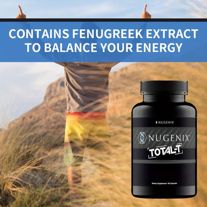 Total-T Testosterone Booster for Men, Daily Vitality & Hormone Support Capsules, Natural Energy, Strength