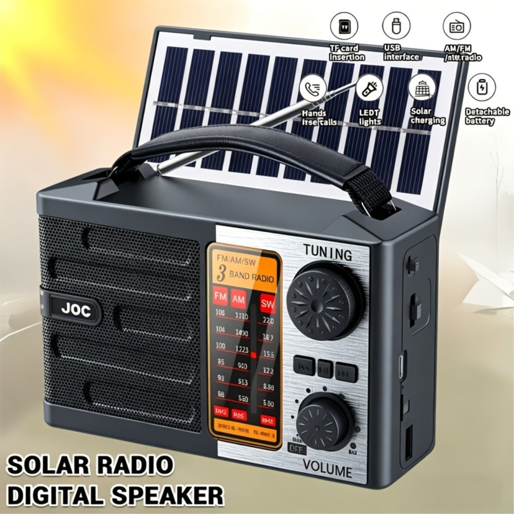 Portable Retro Radio Speaker with MP3 Player Rechargeable Battery Emergency Weather for Bedside Audio, Alarms and Room Entertainment