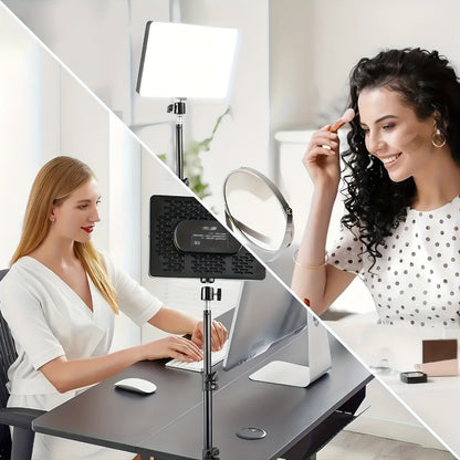 Square LED Ring Light Kit 10 Inch with 63" Adjustable Tripod Stand & Phone Holder for an Everyday Personal Care Routine