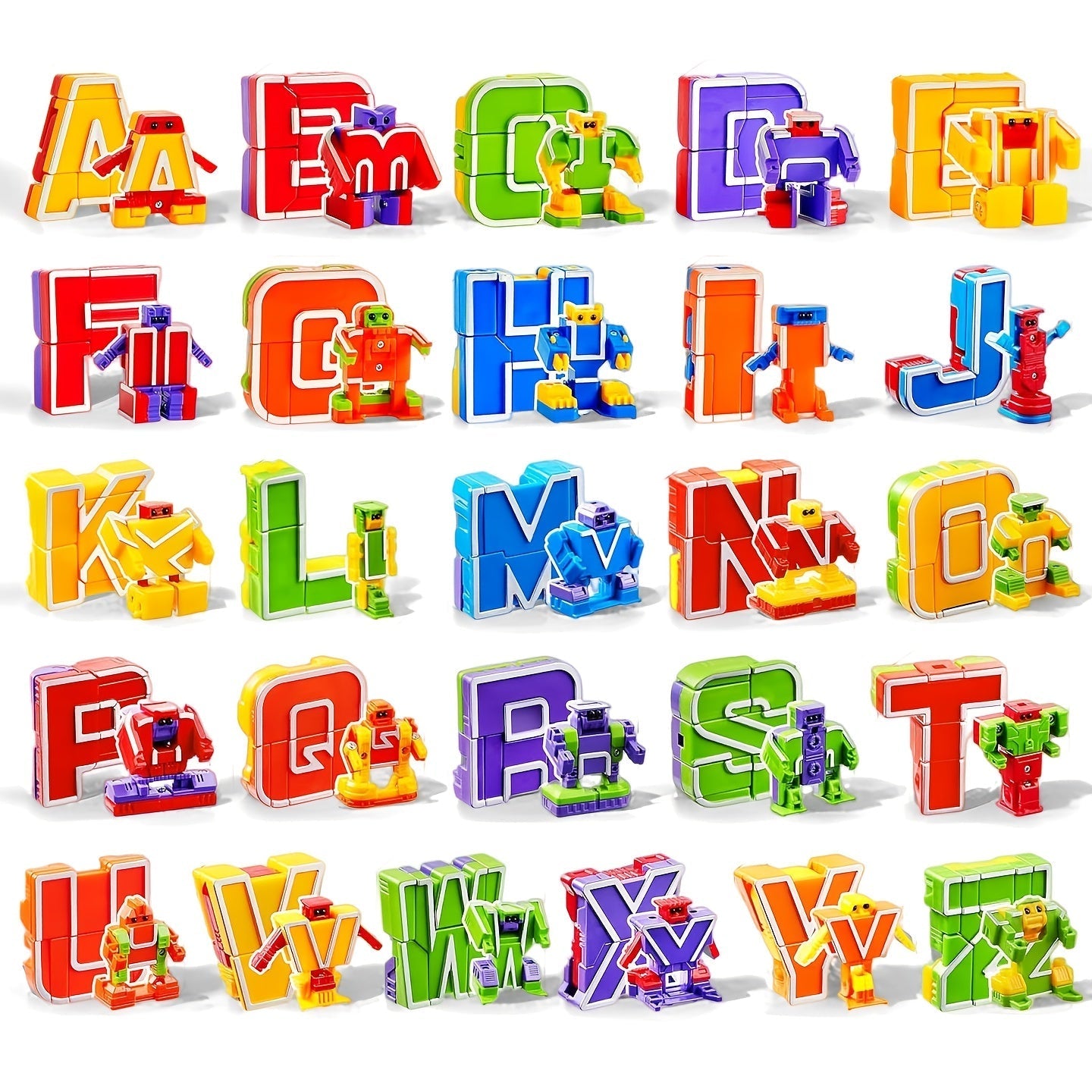 Alphabet Robot Toys for Kids Alphabots ABC Learning Letter Transform Robots, STEM Educational Toy for Boys & Girls Ages 3-8