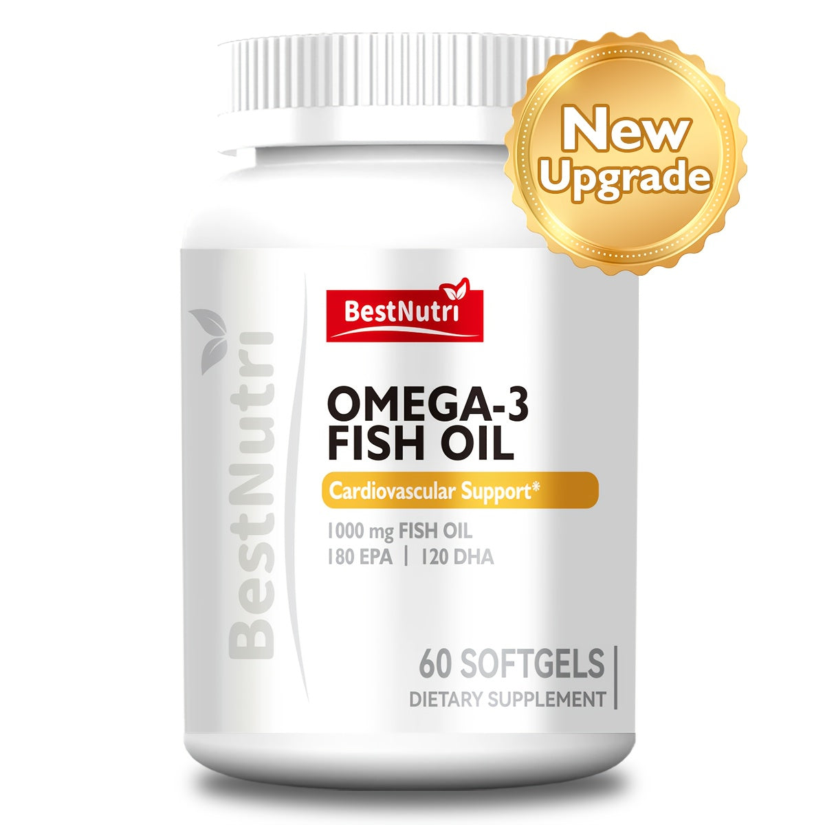 Omega-3 Fish Oil 2000mg Softgels with EPA & DHA, Cold-Extracted CGMP, Brain Vitality Heart Health Anti-Inflammatory Support