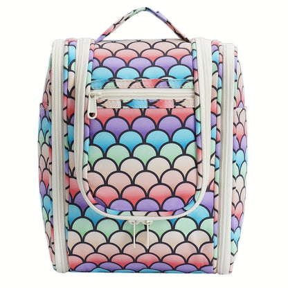 Toiletry Bag Hanging Large-Capacity Makeup Organizer with Hook, Multiple Compartments and 16 Print Options