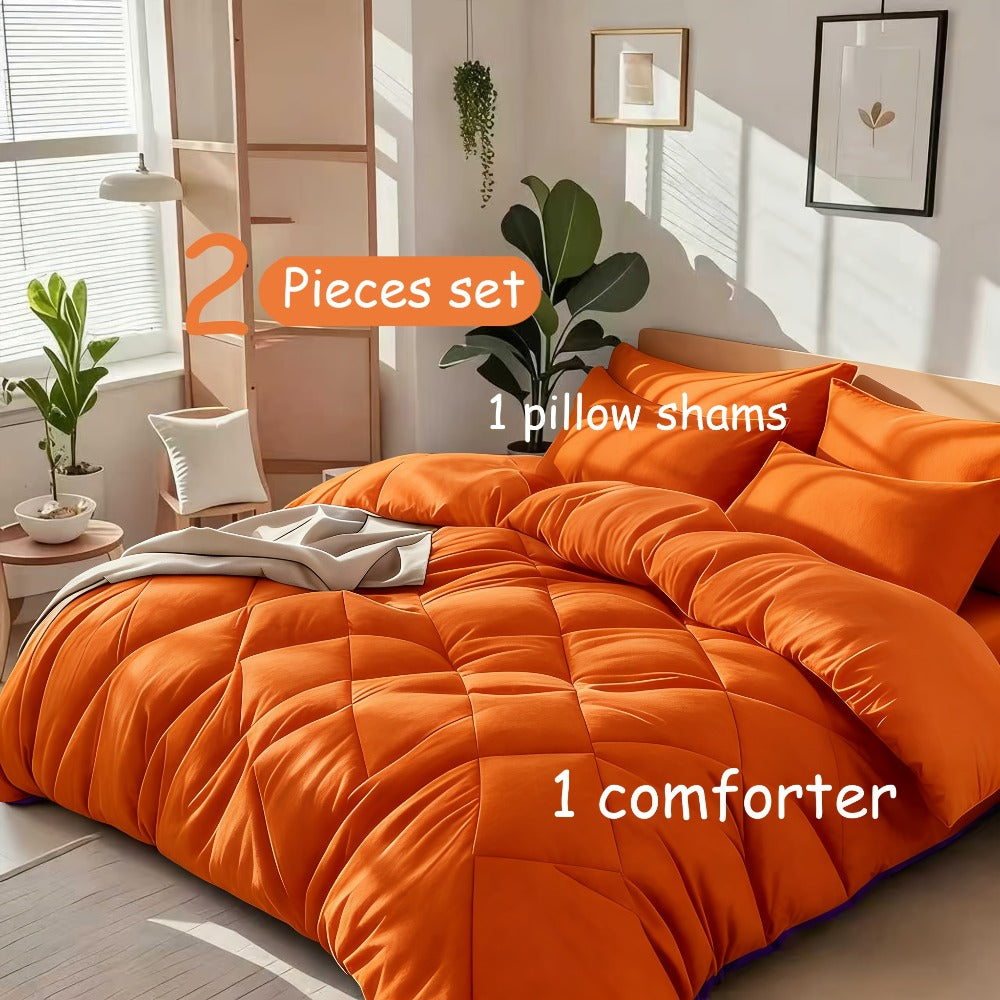 Diamond-Grid Microfiber Comforter Set with Pillowcases, 14 Color or Code Options and Twin, Queen or King Sizes